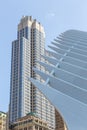 Street perspective New Yorker glass buildings. Royalty Free Stock Photo