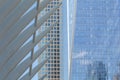 Street perspective New Yorker glass buildings. Royalty Free Stock Photo