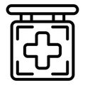 Street pharmacy board icon outline vector. Cold aspiring drug