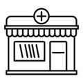 Street pharmacy shop icon, outline style