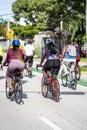 Street photography group bike ride Miami Beach Sunday Morning Royalty Free Stock Photo