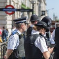 Street Photography: Group of London Policemen with Their Uniform