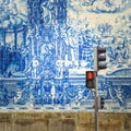 Street of Porto, decorated with azulejos tiles Royalty Free Stock Photo