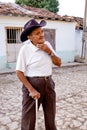 Street portrait of an old cuban man in Trinidad, Cuba