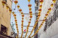 Street in the Portugese style Romani in Phuket Town. Also called Chinatown or the old town. Traveling with children concept