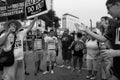 Street Preacher is Heckled by Crowd of Protestors Royalty Free Stock Photo