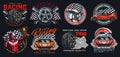 Street racing set stickers colorful Royalty Free Stock Photo