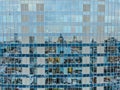 Street reflection on glass steel building facade Royalty Free Stock Photo