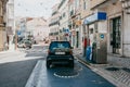 Street refueling of vehicles with gasoline in Lisbon. The car drove up to refuel gasoline for further travel. Royalty Free Stock Photo