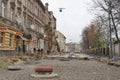 Street repairing in Lviv, Ukraine