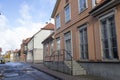 Street with residential houses in the old town of Cesis Royalty Free Stock Photo