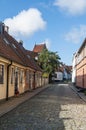 Street with residentual buildings, Simrishamn Royalty Free Stock Photo