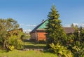 Street in the resort village Svitiaz, on a sunny day inscriptio