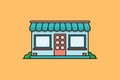 Street Restaurant Building vector illustration