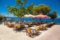 Street restaurant and caffe in Amarynthos village, Evia island, Greece