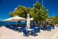 Street restaurant and caffe in Amarynthos village, Evia island, Greece