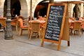 Street restaurant in Girona, Spain Royalty Free Stock Photo