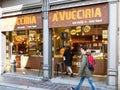 Street restaurant with sicilian food in Pavia