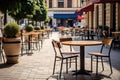 Street Restaurant Table, Empty Cafe Tables, Bar Terrace, Outdoor Restaurants, Outside Trattoria