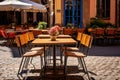 Street Restaurant Table, Empty Cafe Tables, Bar Terrace, Outdoor Restaurants, Outside Trattoria