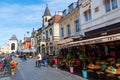 Street with restaurants in the old town of Valkenburg aan de Geul, Netherlands