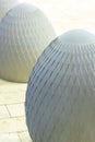 Street restraints made of egg-shaped concrete