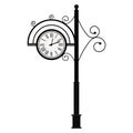 Street Retro Clock on Pole