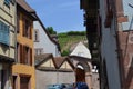 The street of RibeauvillÃÂ© village. Wine road of Alsace.