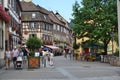 The street of RibeauvillÃÂ© village. Wine road of Alsace.