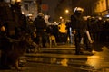 Street riots , police dogs - Poland. Royalty Free Stock Photo