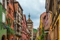 Street in Riquewihr, Alsace, France Royalty Free Stock Photo