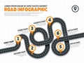 Street, road business marketing vector infographics template with pin signs Royalty Free Stock Photo