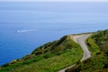 Street road coast in south sea mediterranean beach coast Pyrenees Orientales in Languedoc-Roussillon France Royalty Free Stock Photo