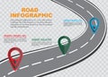 Street road map on checkered background ,business infographics with colorful pin pointer, vector illustration Royalty Free Stock Photo