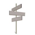 Street or road sign set blank template. signboards with pointer, fence with nails in cartoon style.