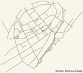 Street roads map of the Al Esch Quarter of Esch-sur-Alzette, Luxembourg