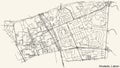 Street roads map of the Alvalade civil parish of Lisbon, Portugal