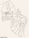 Street roads map of the BELGRADE DISTRICT, NAMUR Royalty Free Stock Photo