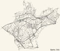 Street roads map of the Bjerke Borough of Oslo, Norway