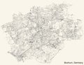 Street roads map of Bochum, Germany