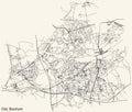 Street roads map of the Bochum-Ost district of Bochum, Germany Royalty Free Stock Photo