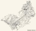 Street roads map of the Bochum-SÃÂ¼dwest district of Bochum, Germany Royalty Free Stock Photo