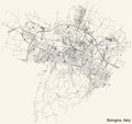 Street roads map of Bologna, Italy