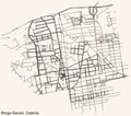 Street roads map of the Borgo-Sanzio district of Catania, Italy