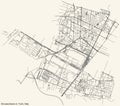 Street roads map of the borough Circoscrizione 2 Santa Rita, Mirafiori Nord, Mirafiori Sud of Turin, Italy
