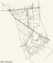 Street roads map of the Bult borough district of Hanover, Germany