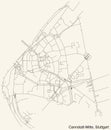 Street roads map of the Cannstatt-Mitte quarter inside Bad Cannstatt district of Stuttgart, Germany