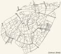 Street roads map of the CENTRUM DISTRICT, BREDA