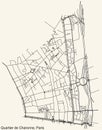 Street roads map of the CHARONNE QUARTER, PARIS