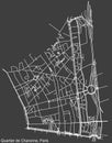 Street roads map of the CHARONNE QUARTER, PARIS